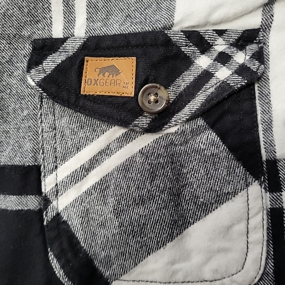 Oxgear Women's Shirt Size XL Black & White Plaid Button Down Flannel - Picture 6 of 12
